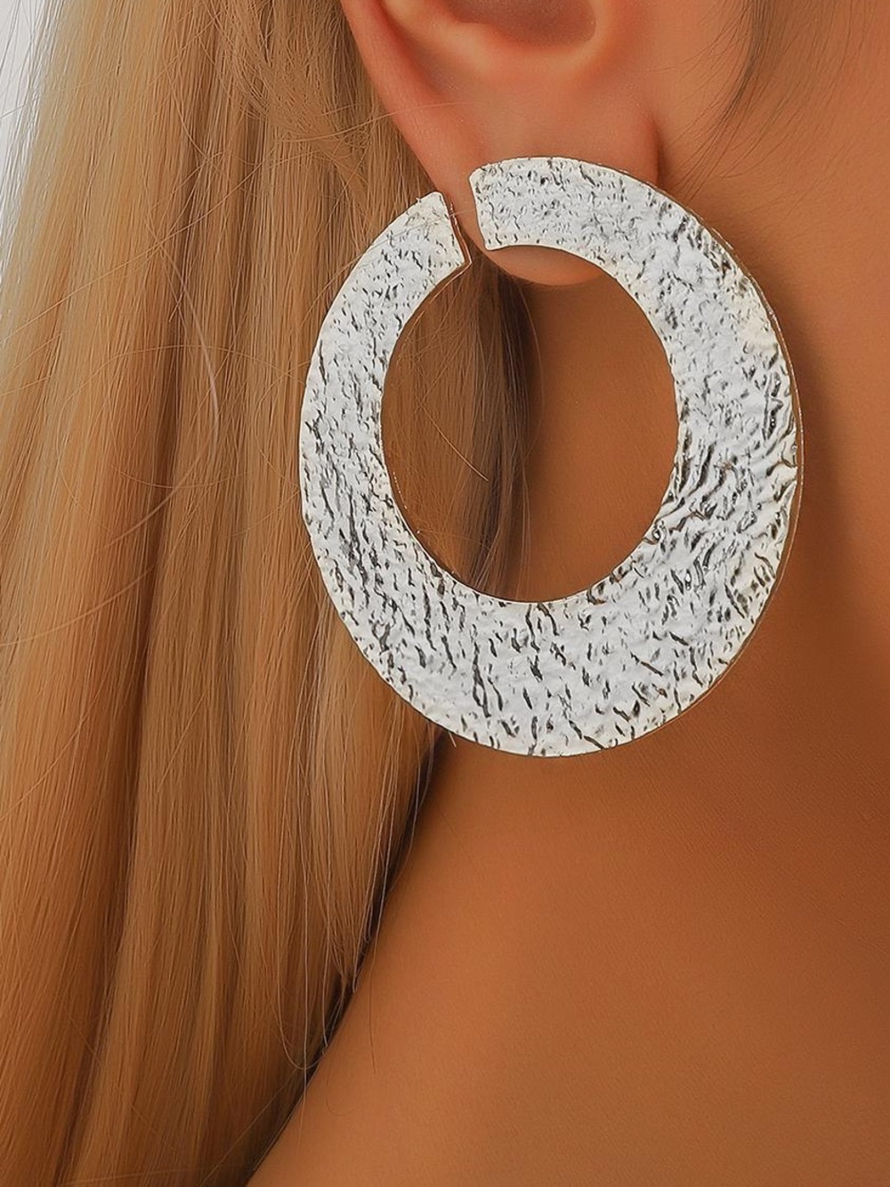 ✨3for$38  New Zara Textured Circular Open Hoop Earrings - Picture 7 of 16